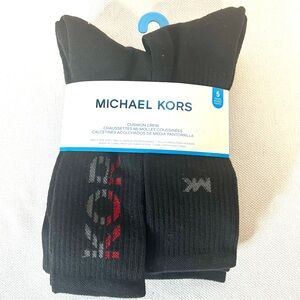 Michael Kors Men's 5-Pk Black Crew Socks - New
